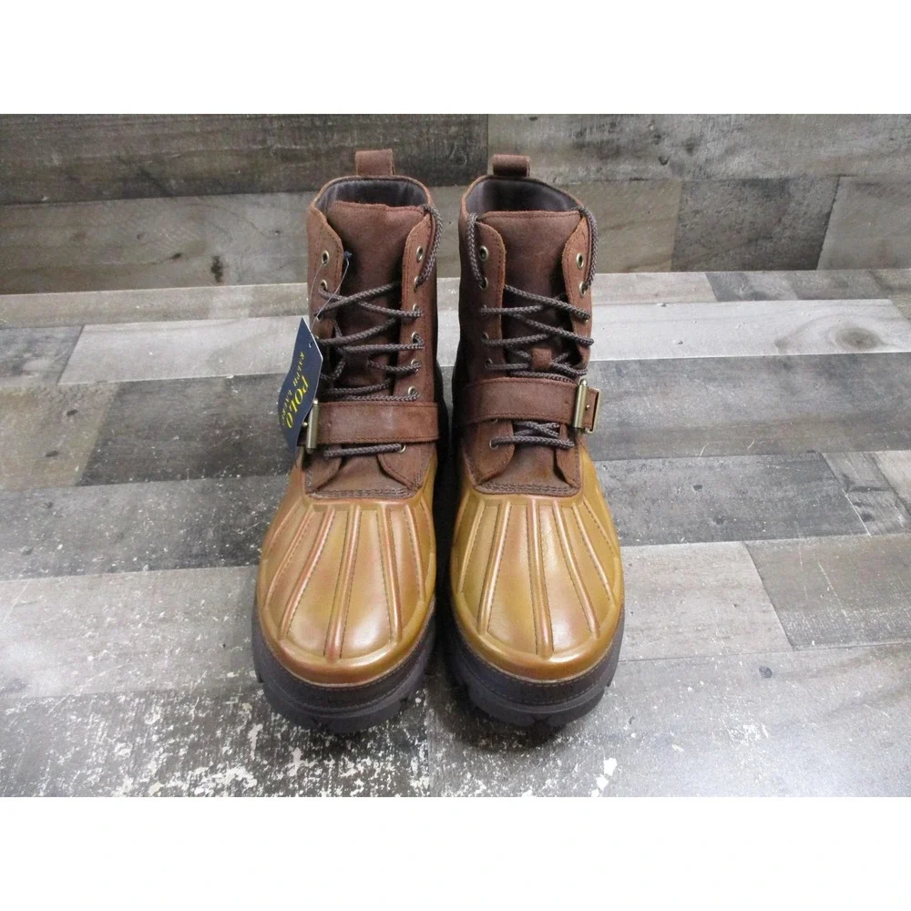 Polo Ralph Lauren Boots Mens Size 11 Brown Tan Oslo High BT WP Duck Waterproof